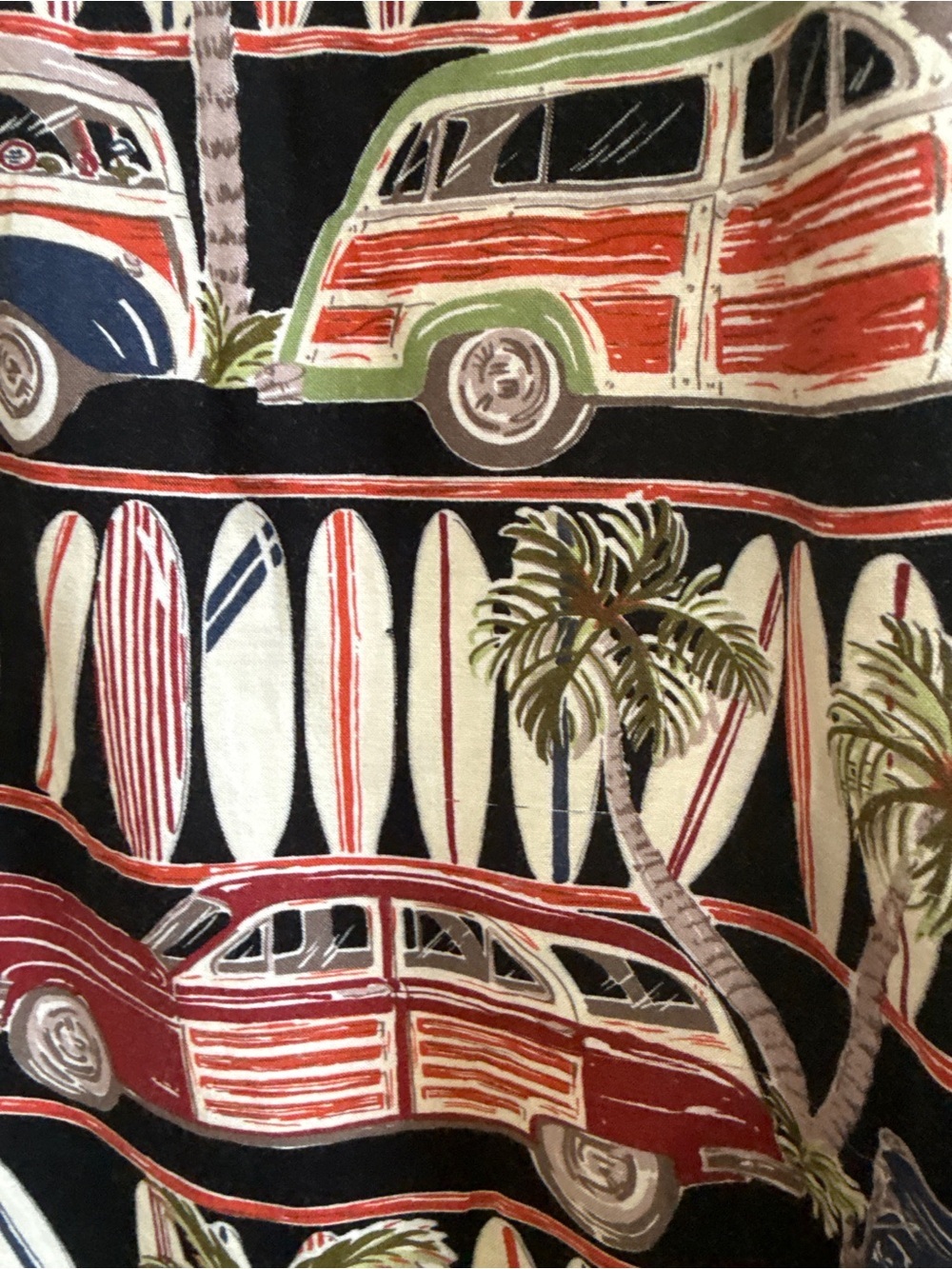 90s Woody Wagon Surfer Aloha Button Front Sleeveless Dress - Picture 6 of 8